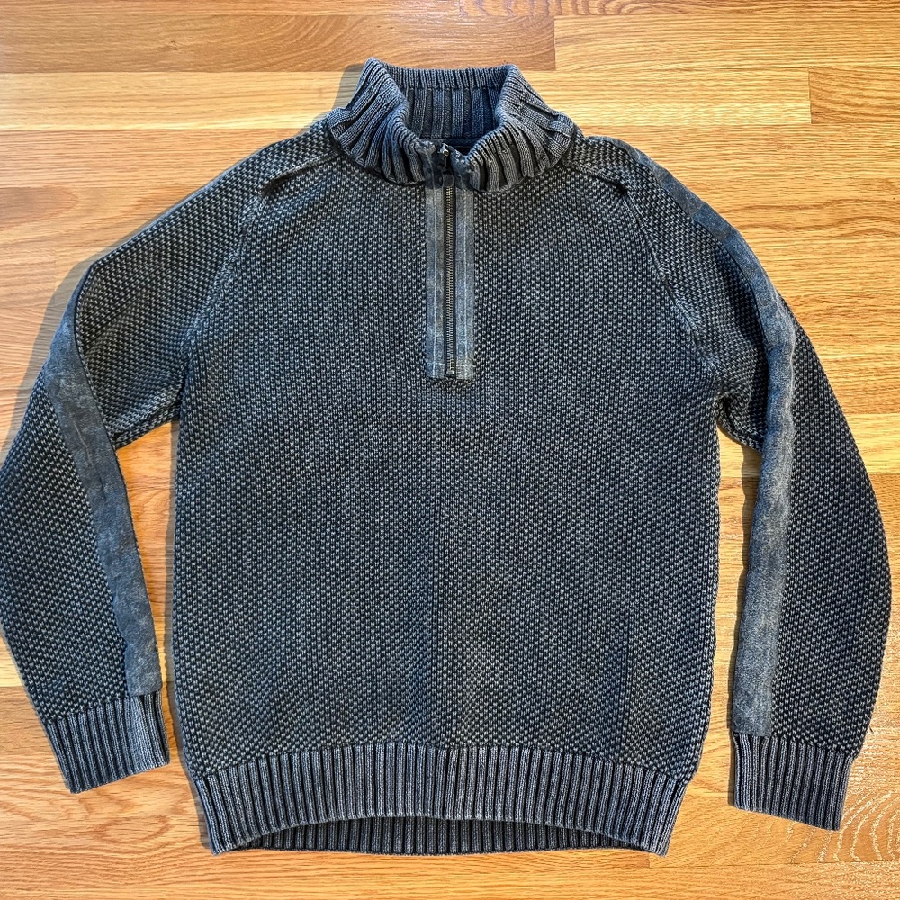 Carbon2Cobalt waffle knit quarter zip